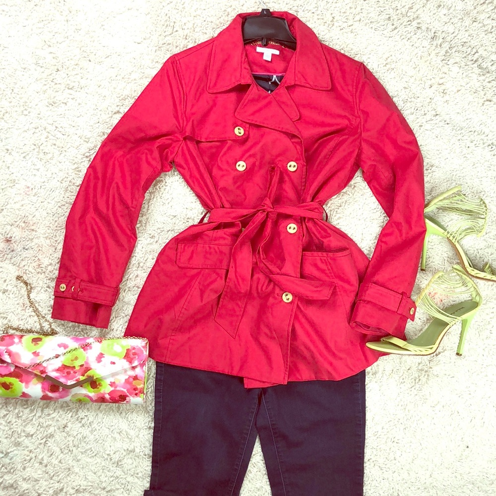 Pink trench coat